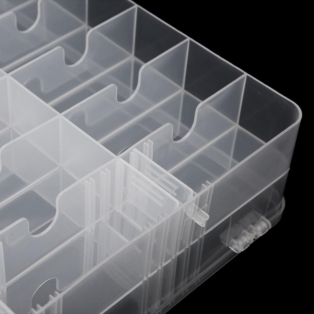 Jojobasic 48 Gitterhalter Display Container Organizer Aufbewahrungsbox - 48 Fächer - Transparent - 34.5x30x8 cm