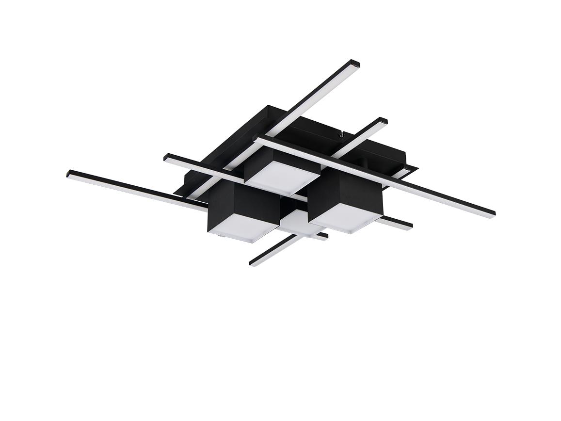 Trio Deckenleuchte Roger – LED – integrierter Dimmer – Schwarz 40 cm