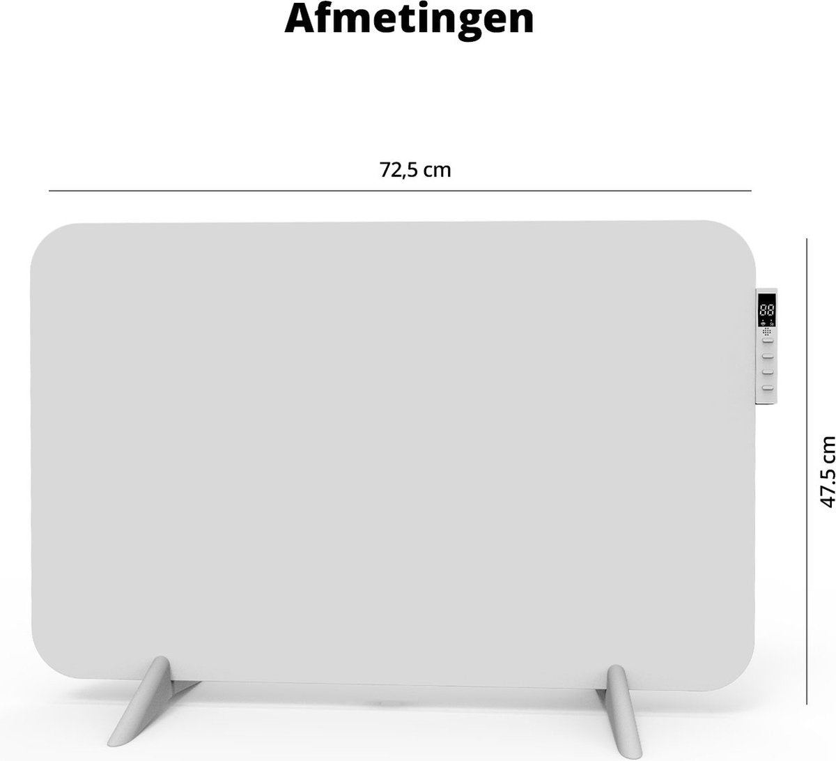 FlinQ Infrarotheizung - 450 W - Bis zu 12 m² - Inkl. Thermostat - 45 x 72,5 x 2,8 cm - Weiß