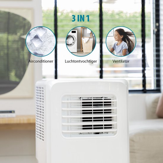 Tristar AC-5477 Mobile Klimaanlage 7000 BTU – 3-in-1-Gerät: Klimaanlage, Ventilator und Luftentfeuchter – Für Räume bis zu 25 m² – Timer – Weiß