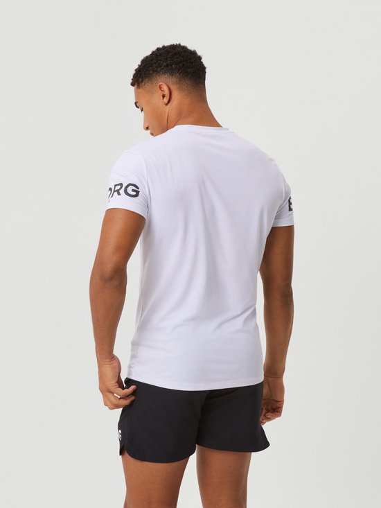 Björn Borg Sportshirt für Herren, kurze Ärmel – Weiß – Recyceltes Polyester – Größe L