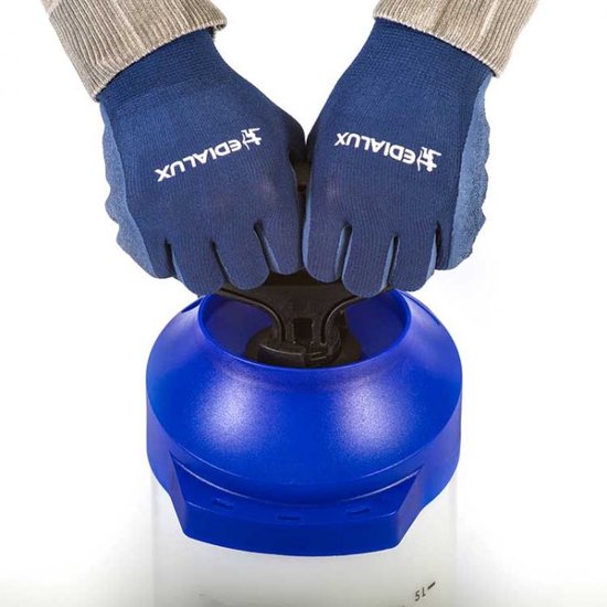 Edialux Coral 5-Liter-Drucksprühgerät, Drucksprühgerät für Reinigungs-, Desinfektions- und Gartenarbeiten, geeignet für Bleichmittel, Reinigungsessig, Herbizide, braune Seife, Soda, austauschbare Teile