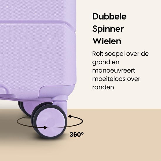 SKYCASES Urban Adventurer - Handgepäckkoffer - Zahlenschloss - 44L - Spinner-Räder - Reisekoffer mit Gepäckschloss - leichter Trolley - lila