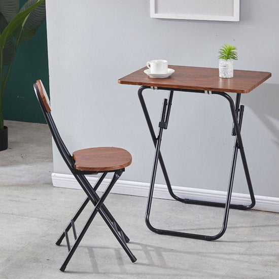 Klapptisch mit Stuhl - Kinderschreibtisch oder Esstisch- Klapptischset -Holzoptik