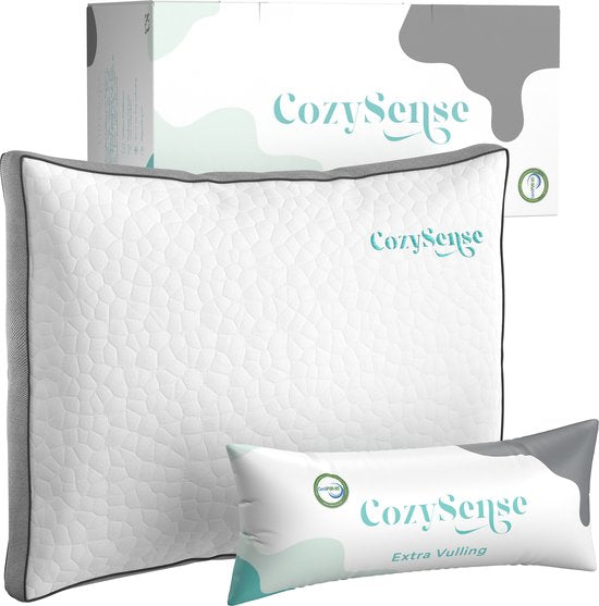 CozySense® Memory Foam Pillow - Ergonomisches Memory Foam Pillow - Gegen Nackenschmerzen - Verstellbares Schlafkissen - Seitenschläfer, Rücken- und Bauchschläfer