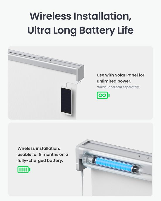 SwitchBot - Verstellbare intelligente Jalousien für alle Fenster - Medium / 80-110cm - Grau