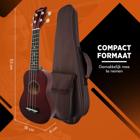 Finesse Ukulele – Starter-Set – 21" – Ukulele – Kinder – Musikinstrument – Bordeaux