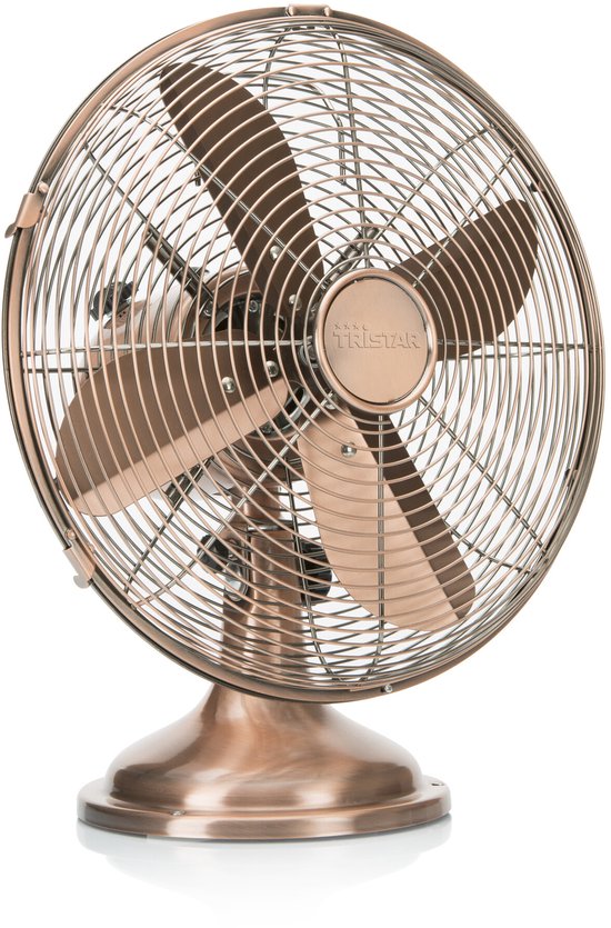 Tristar Retro Tischventilator 30 cm – Kupferoptik – 3 Geschwindigkeitsstufen – Schwenkbar – VE-5970
