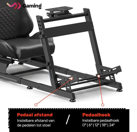 VDD Gaming für Sim-Racing-Cockpit – Schwarz auf Schwarz – Aluminium