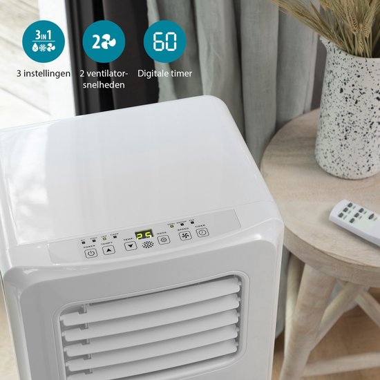 Tristar AC-5529 Mobile Klimaanlage 9000 BTU – 3-in-1-Gerät: Klimaanlage, Ventilator und Luftentfeuchter – Für Räume bis zu 34 m² – Timer – Weiß