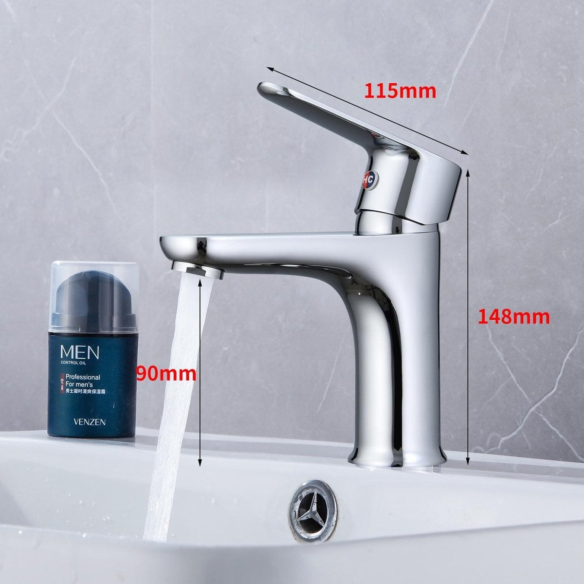 Inspire Badarmatur Silber mit Anschlüssen - Waschtischarmatur - Silber