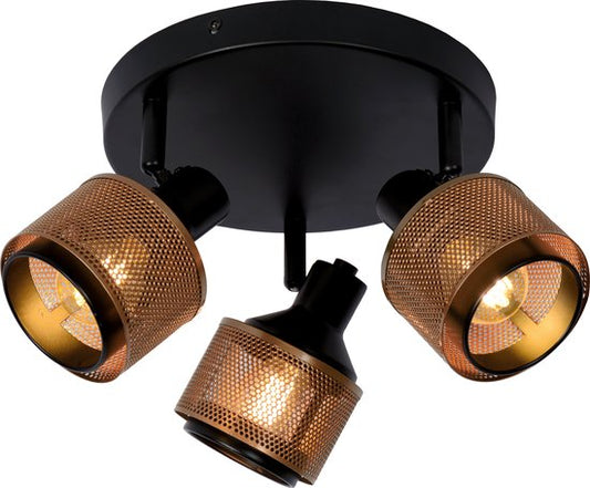 Lucide RAFA – Deckenstrahler (Deckenleuchte) – Ø 35 cm – 3xE14 – Schwarz