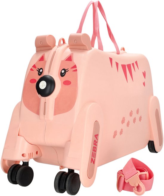 Zebra Trends Ranger Kinderkoffer – Handgepäck – Kinder – Sitzkoffer – Kinder – Rosa