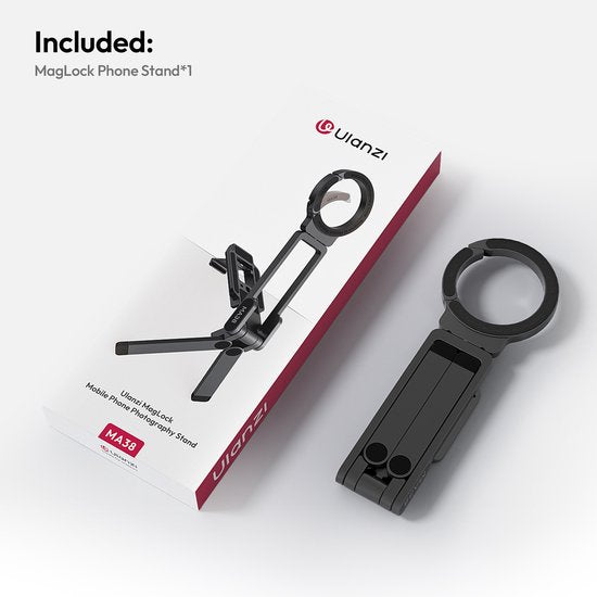 Ulanzi MA38 MagLock Handy-Fotostativ – MagSafe-Griff und Stativ – mit 2 Blitzschuhhalterungen – Aluminium