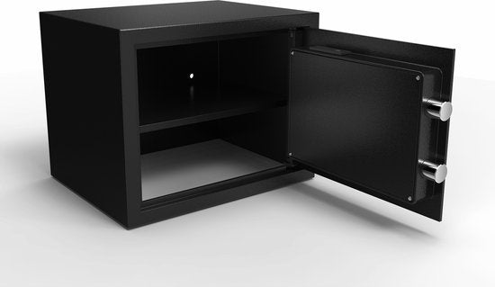 Earkings Safe 30x38x30 cm mit Zahlenschloss - Tresor Elektronische Spardose - Inklusive Befestigungsmaterial, zwei Notschlüsseln und Alarmschloss - 25.7L