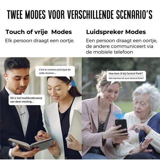 Shine Translation Computer - Sprachübersetzungsgerät - Wireless Earbuds White - EarPods mit Ãœbersetzungsfunktion - Bluetooth 5.0 - 127 Sprachen und 97% Genauigkeit - 24 Stunden Batterie