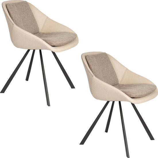 Dutchbone Wakefield Stuhl Elfenbein - Satz von 2
