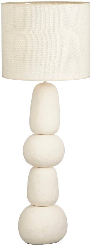 Mica Decorations - Menko Stehlampe für das Wohnzimmer – Mit Lampenschirm – 105 x ⌀38 cm – 60 W, E27, IP20 – Creme