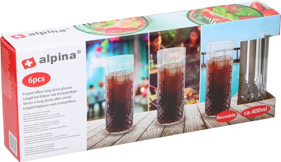 Alpina Longdrinkglas-Set aus Kunststoff, 6-teilig, 400 ml