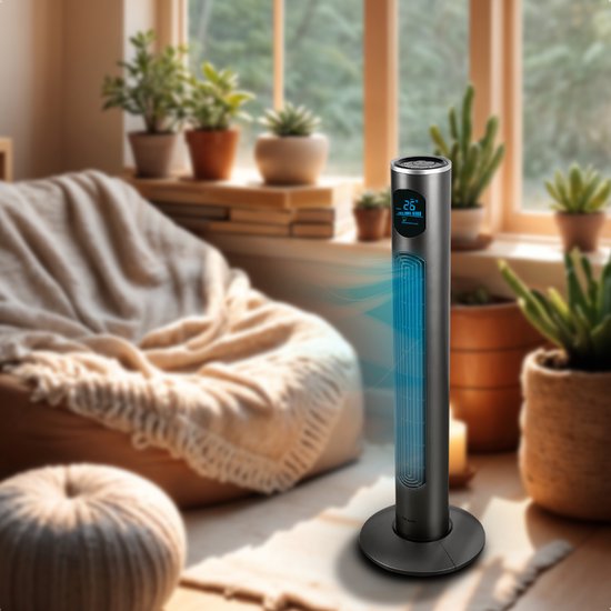 KRAFT Turmventilator - Leiser Standventilator - 97 cm - Anthrazit