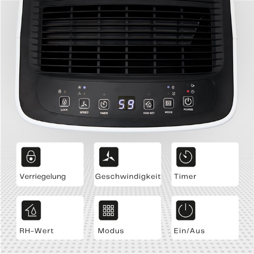 Auronic - Luftentfeuchter - Entfeuchtet 12 l pro Tag - Waschtrockenfunktion - Geeignet für Wohnzimmer, Schlafzimmer und Badezimmer - Weiß