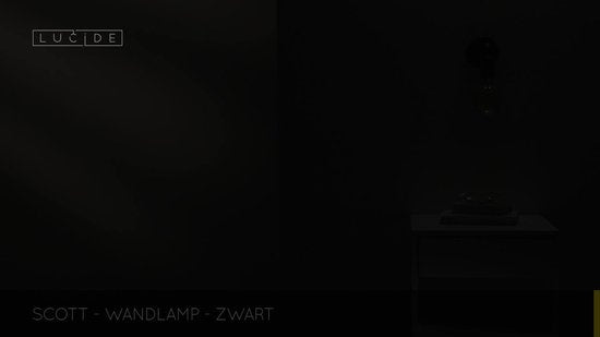 Lucide SCOTT Wandleuchte - 1xE27 - Schwarz