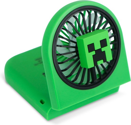 Minecraft – Ventilator – zusammenklappbar – zwei Geschwindigkeitsstufen – über USB-C aufladbar – 4 Stunden Betriebsdauer – leise