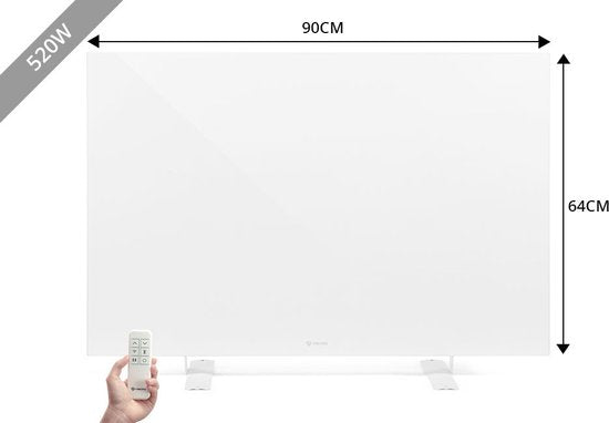 Vlectro - Schlankes Infrarot-Heizpaneel mit einstellbarem Timer - 520 W