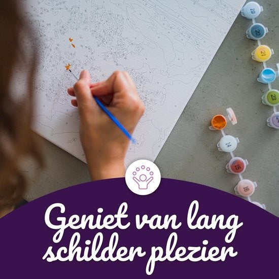 RubyeÂ® Malen nach Zahlen Erwachsene - Bunte Katze - Inklusive Farbe und Pinsel - Leinwand Malerei Leinwand - Farbe nach Zahlen - 40x50cm