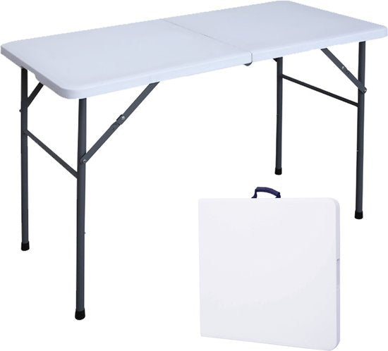 Goliving Klapptisch - Campingtisch - Wetterfest - 122 x 60 x 74 cm - Weiß