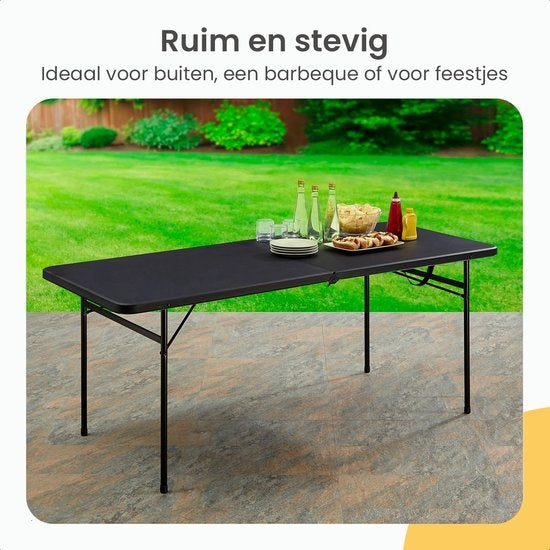 Goliving Klapptisch - Campingtisch - Outdoor-Klapptisch - Wetterfest - 122 x 60 x 74 cm - Schwarz