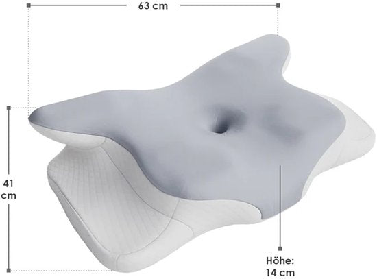 Nackenkissen - Memory Foam - Weiß/Grau