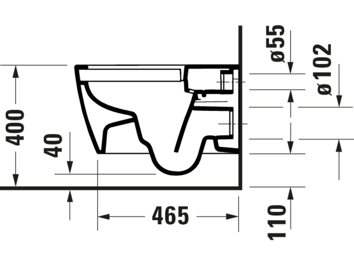 Duravit Rimless Design-Toilette – SoftClose-Sitz – Wand-WC-Set