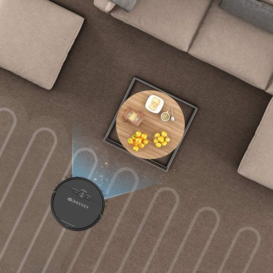 Heevey Staubsaugerroboter mit Wischfunktion - Intelligente Navigation - Automatische Ladestation - Wischroboter - Staubsaugerroboter für Haustiere - Inklusive App in niederländischer Sprache, Fernbedienung & Reinigungsset
