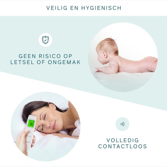 Bintoi XE200 Infrarot-Stirnthermometer - Kontaktlos - präzise Temperaturmessung - für Babys und Erwachsene – Weiß