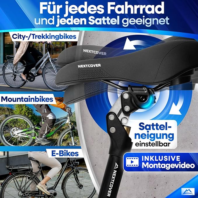 Nextcover Federnde Sattelstütze 27,2 mm – Comfort-Spring – Aluminium – Schwarz