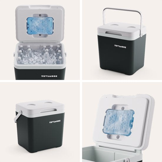 TRVLMORE Cool Box 14L - 47 Stunden Kühlung - Kühlbox - Inklusive Kühlelement - Cool Box Small - Anthrazit