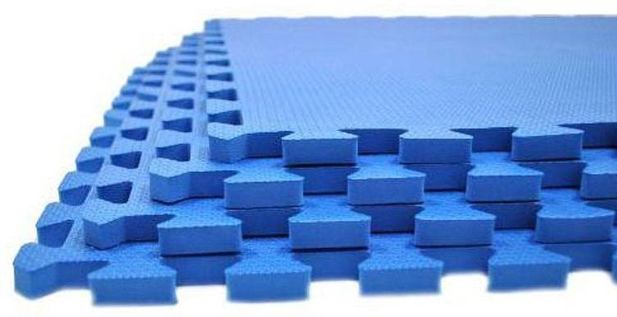 Free And Easy - Pool-Unterlegfliesen - Puzzlematte - Schaumstoff - 50 x 50 cm - 9 Stück - Blau