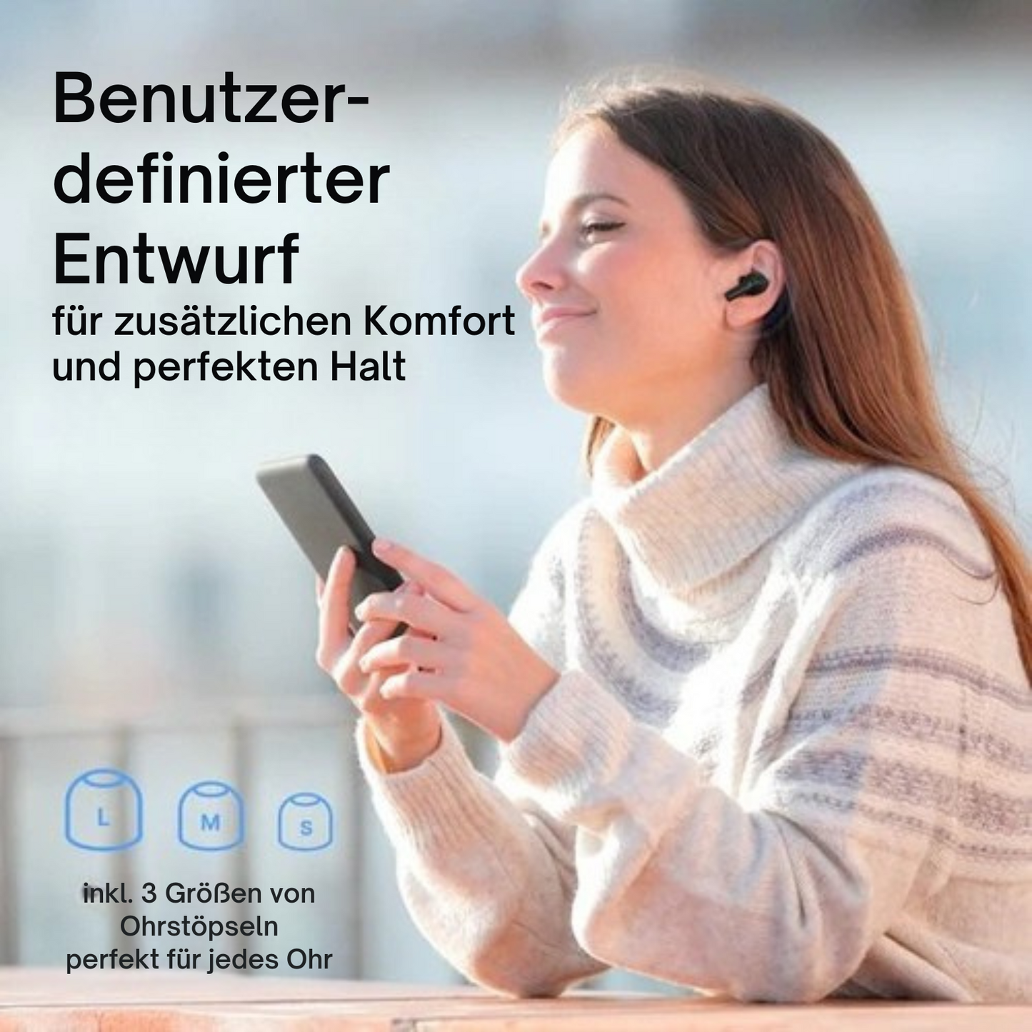 Unitone - Kabellose Kopfhörer - Bluetooth - IPX6 wasserfest - Geeignet für Apple & Android - Schwarz