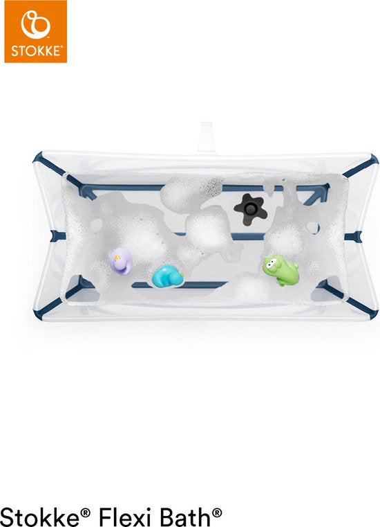 Stokke® Flexi Bath® X-Large-Set – Flexi Bath® XL + Newborn Support – Transparentblau
