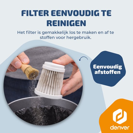 Denver Staubsauger – Handstaubsauger – Autostaubsauger – Druckluftdose – 6 Aufsätze – Saugen und Blasen – Handstaubsauger – Staubreiniger – HVC45
