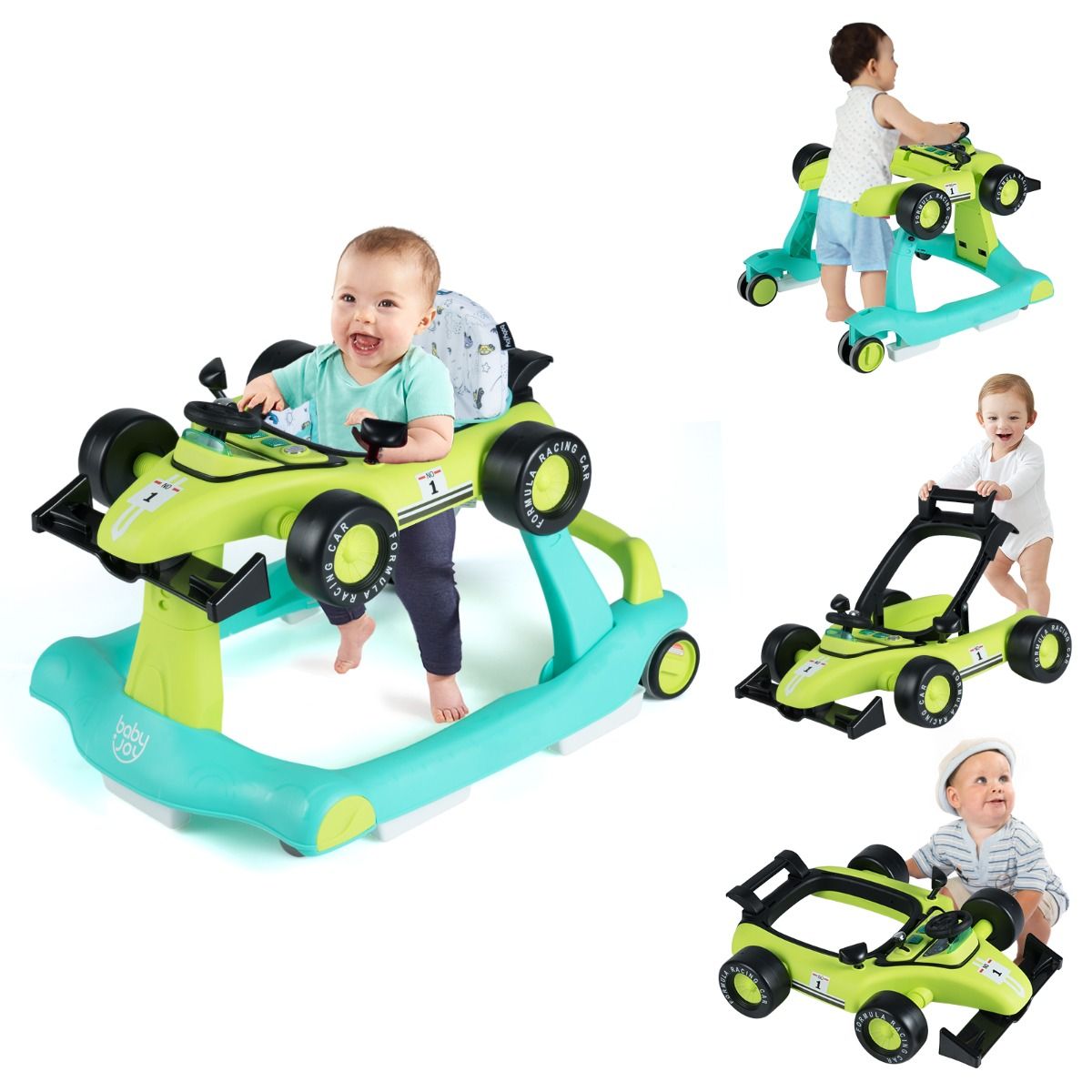 Coast 4-in-1-Kinderwagen – höhen- und geschwindigkeitsverstellbar – zusammenklappbar – schwarz