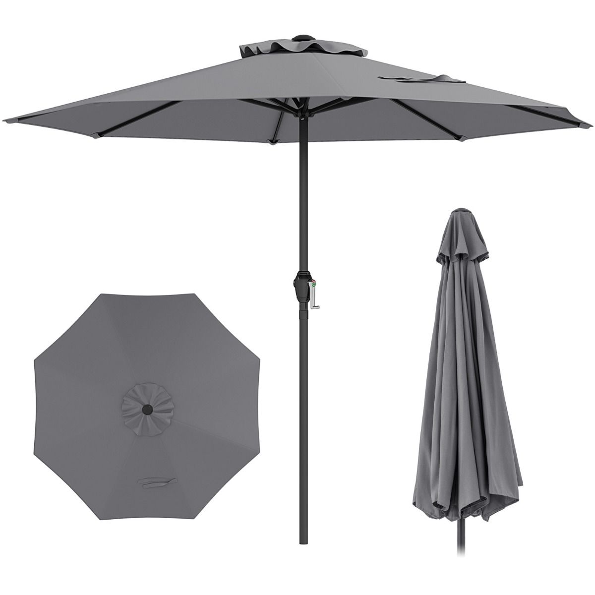 Coast Terrassenschirm mit Schwingmechanismus – belüftetes Dach – 8 stabile Streben – braun – 260 cm
