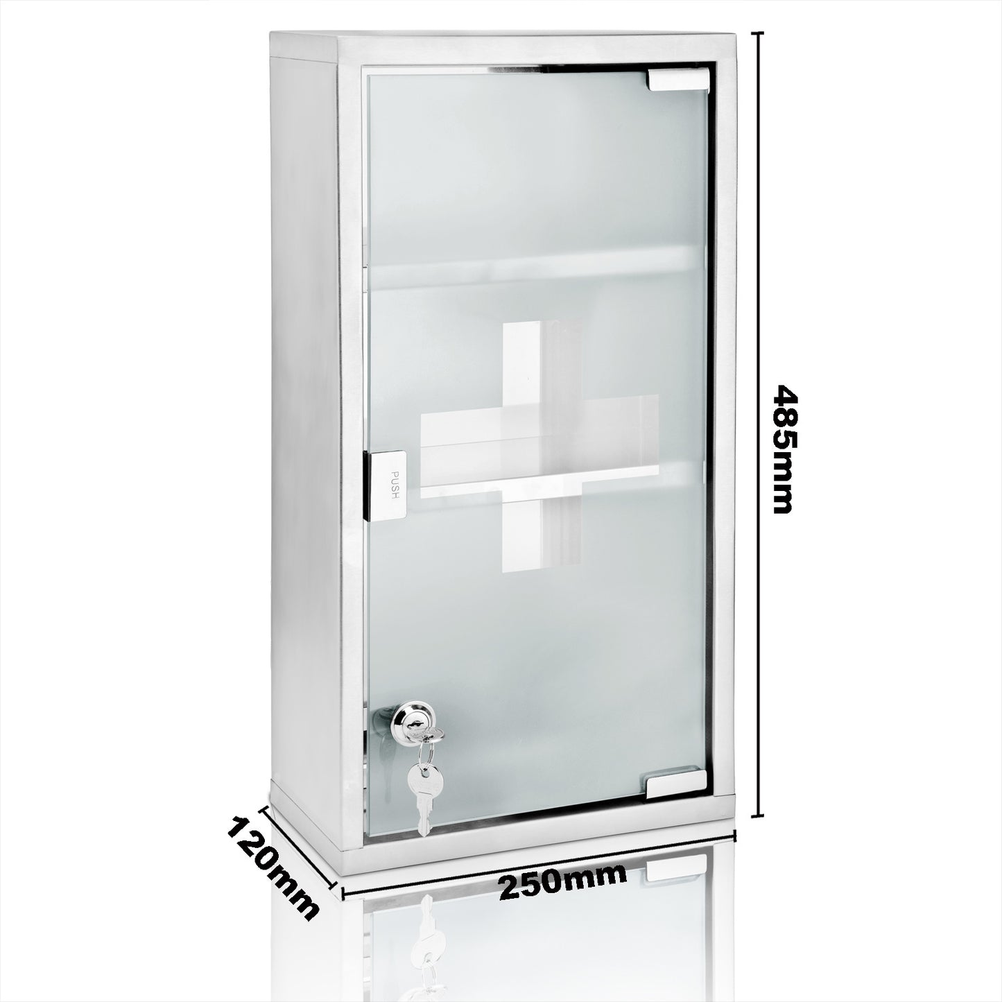 DBA Medizinschrank groß mit Schloss - 48,5cm x 25cm x 12cm