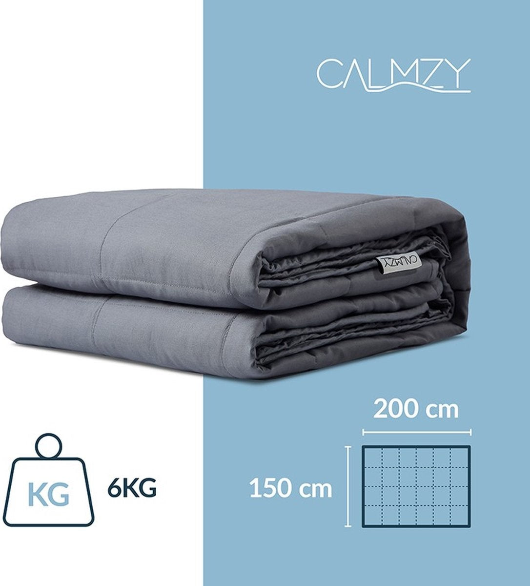 Calmzy Verdunkelungsteppich Bundle 7 kg - - Verdunkelungsteppich & Verdunkelungsteppichbezug - 150 x 200 cm - Holzkohle