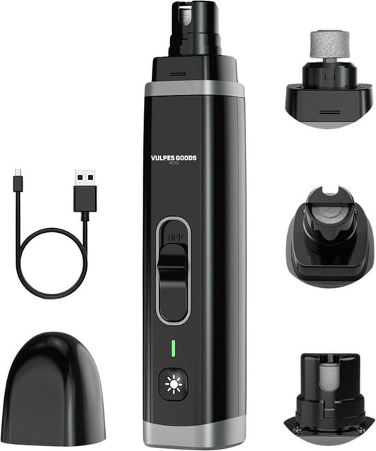 Vulpes Goods®Home Elektrische Nagelfeile - Diamantfeilenkopf - Wiederaufladbar - Schwarz