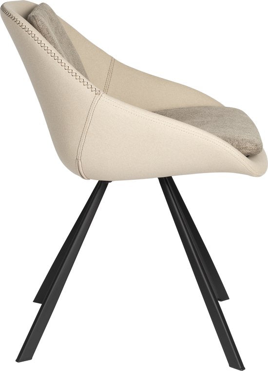Dutchbone Wakefield Stuhl Elfenbein - Satz von 2
