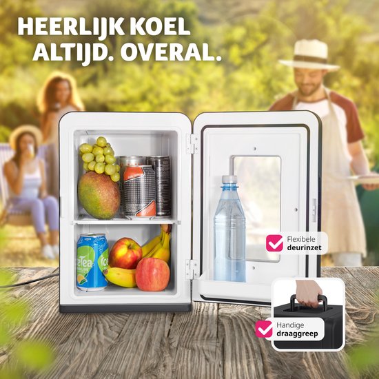 Tectake Mini Kühlschrank - Tragbare Minibar 14L - 2-in-1 Funktion: Kühlen und Heizen - Ideale elektrische Kühlbox für Getränke, Medikamente oder Make-up - Für zu Hause oder unterwegs - ECO-Modus