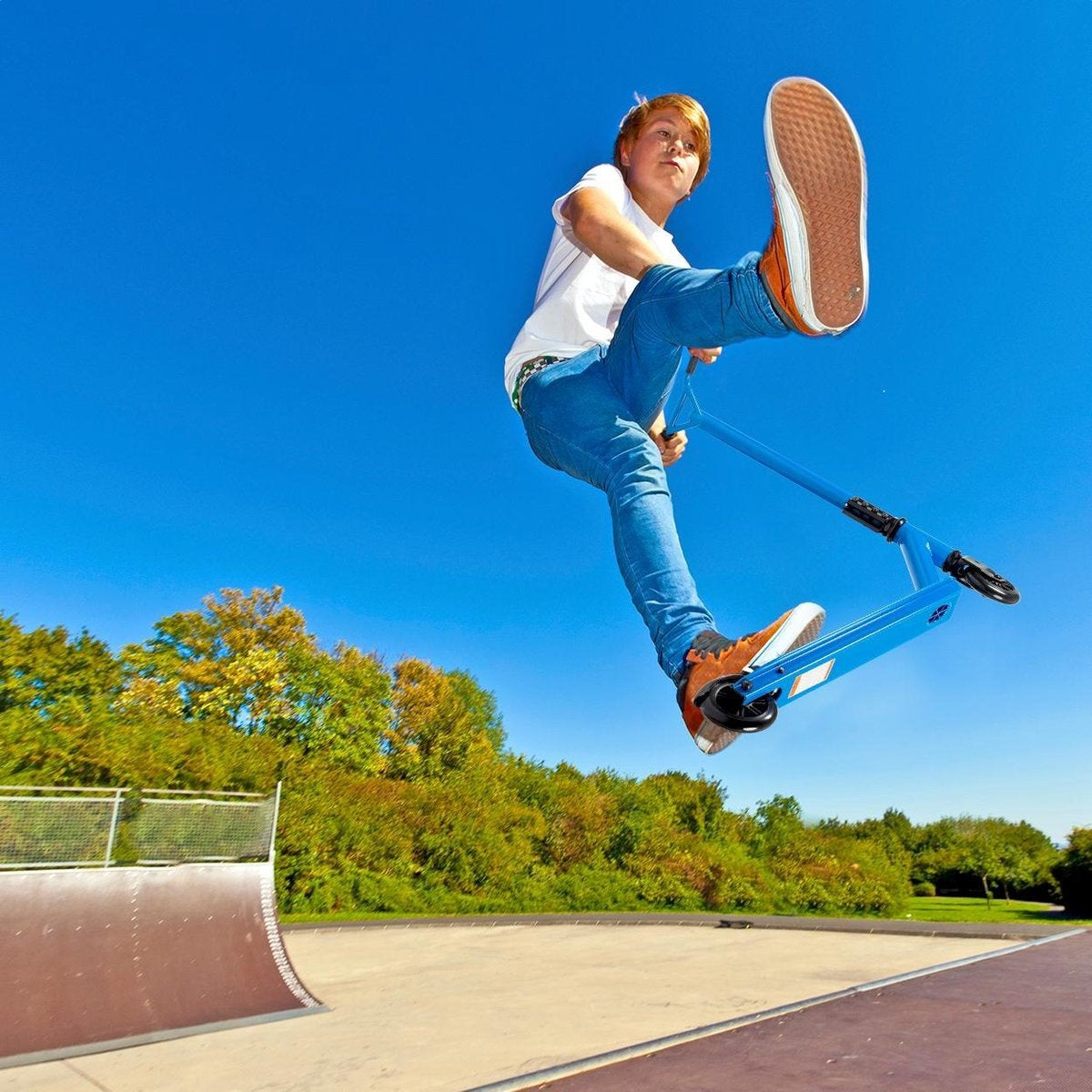 LifeGoods StuntRider - Stunt-Scooter - Kickroller - Stufe 8+ Jahre - 100mm Räder - Jungen/Mädchen - Blau