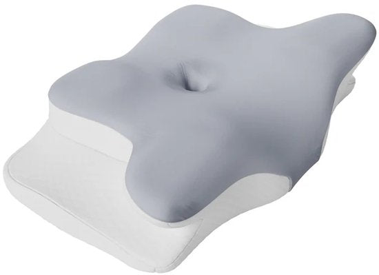 Nackenkissen - Memory Foam - Weiß / Grau - 2er-Set